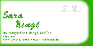 sara mingl business card